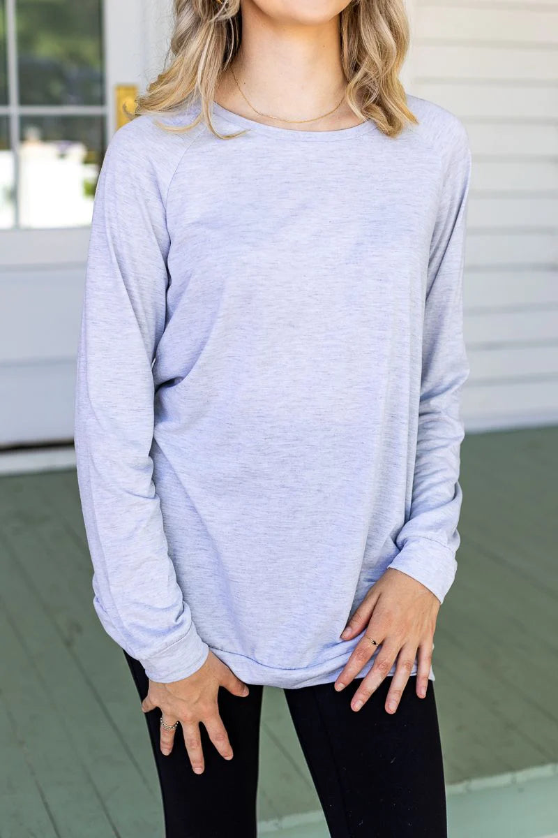 Blank Light Grey Long Sleeve