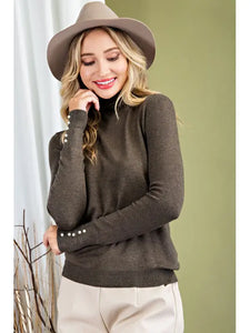 Pearl Sleeve Turtleneck