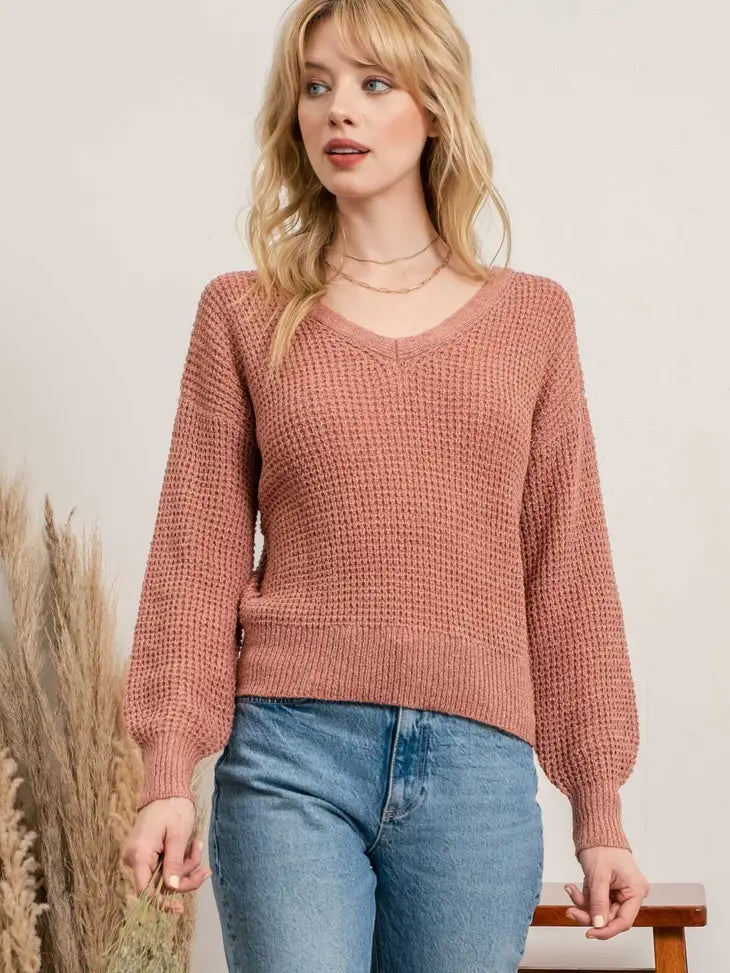 Open Back Pullover-Sienna