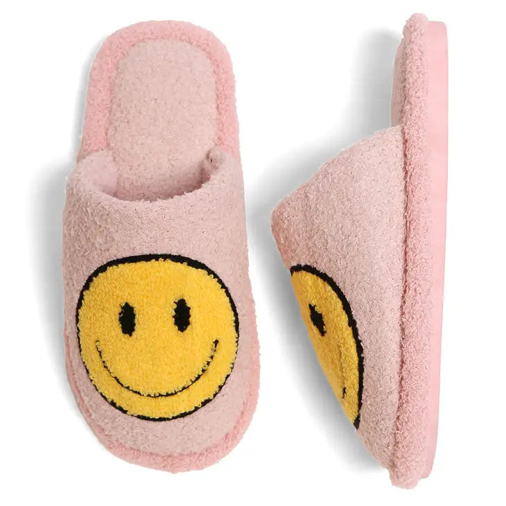 Pink Smiley Slippers