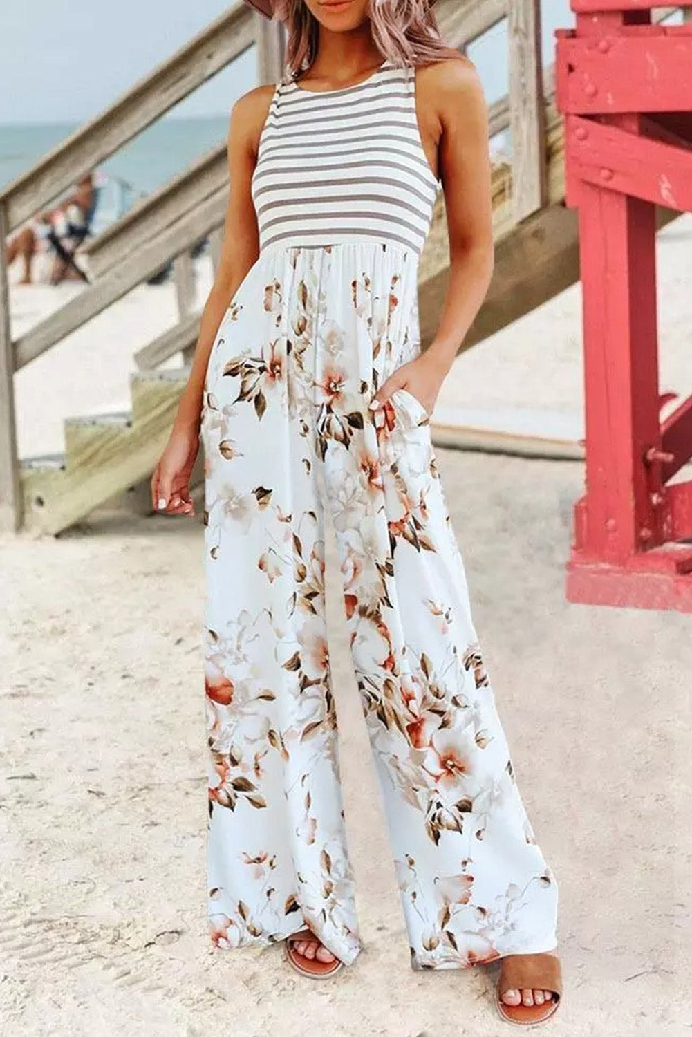Floral Pocket Jumpsuit